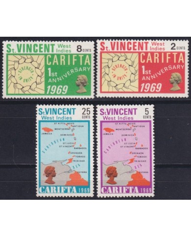 F-EX57367 ST VINCENT MNH 1969 CARIFTA FIRST ANNIVERSARY.
