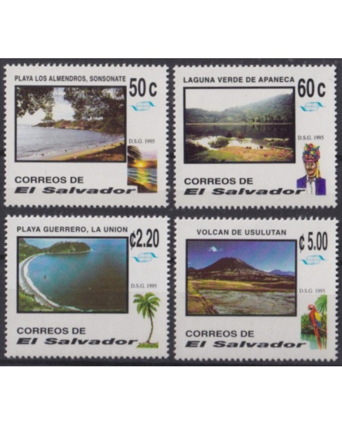 F-EX57247 EL SALVADOR MNH 1995 TOURISTIC LANDSCAPE BIRD PARROT.