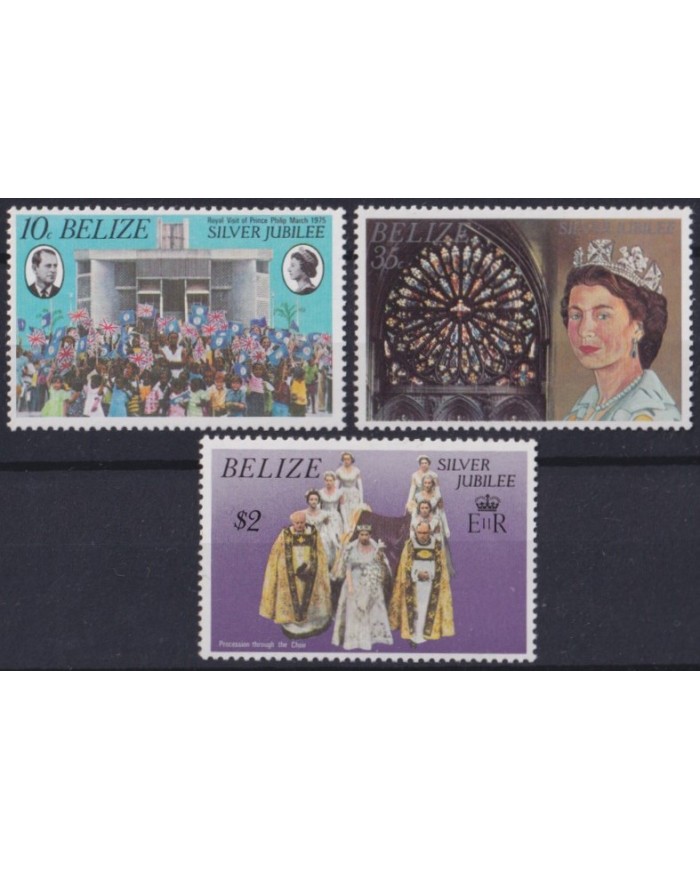 F-EX56898 BELIZE MNH 1977 QUEEN SILVER JUBILEE.