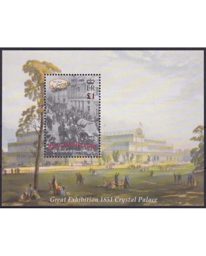 F-EX57355 FALKLAND IS MNH 2001 AGE OF VICTORIA QUEEN CRYSTAL PALACE EXHIBITION.
