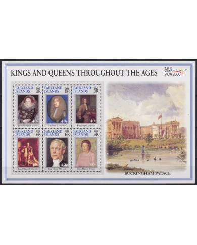 F-EX57056 FALKLAND IS MNH 2000 KINGS & QUEEN OF ENGLAND BUCKINGHAN PALACE.
