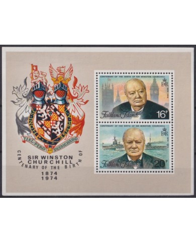 F-EX57349 FALKLAND IS MNH 1974 WINSTON CHURCHILL CENTENARY.