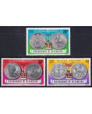 F-EX57368 GRENADINES & ST VINCENT MNH 1977 SILVER JUBILEE OF QUEEN COINAGE.
