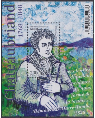 F-EX57371 SPM SAINT PIERRE ET MIQUELON MNH 2019 RENE DE CHATEAUBRIAND.