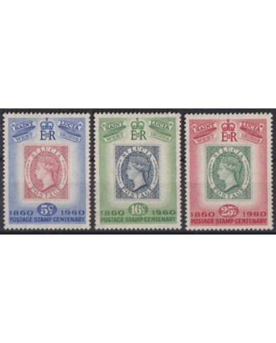 F-EX57386 ST LUCIA MNH 1961 CENTENARY OF ST LUCIA STAMPS.
