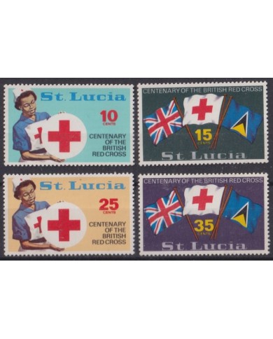 F-EX57389 ST LUCIA MNH 1970 CENTENARY OF BRITISH RED CROSS NURSE & FLAG.