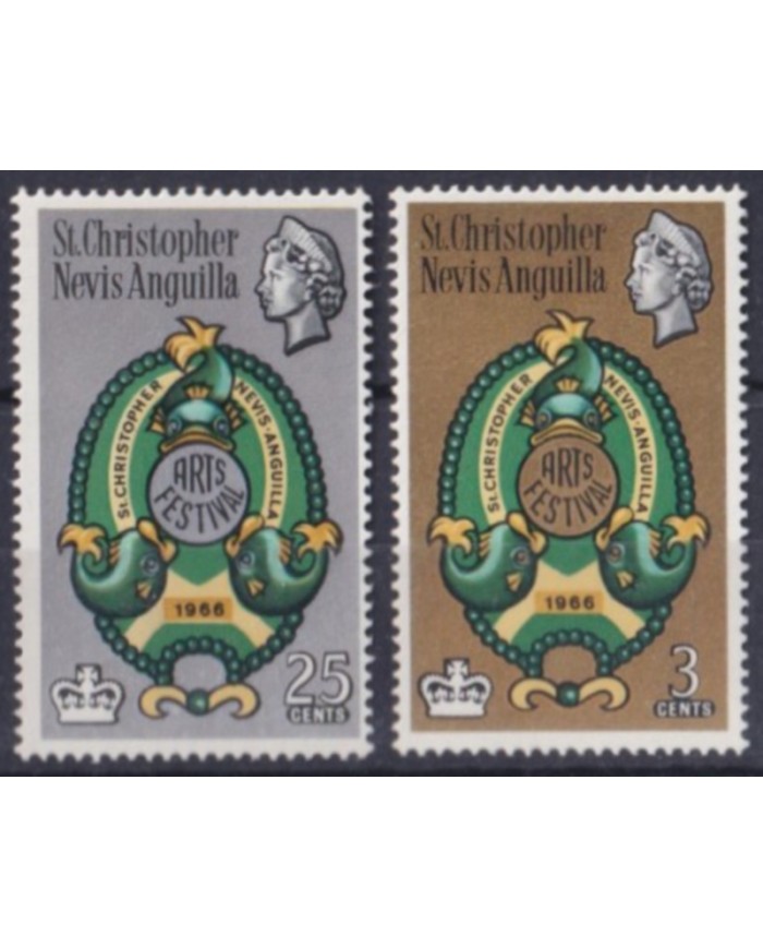 F-EX57396 ST CHRISTOPHER NEVIS ANGUILLA MNH 1966 ART FESTIVAL.