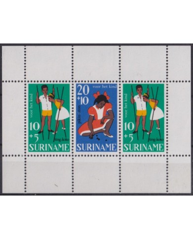 F-EX57374 SURINAME MNH 1967 CHILDREN GAMES SHEET WELFARE.