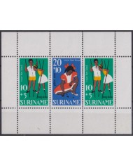 F-EX57374 SURINAME MNH 1967 CHILDREN GAMES SHEET WELFARE.