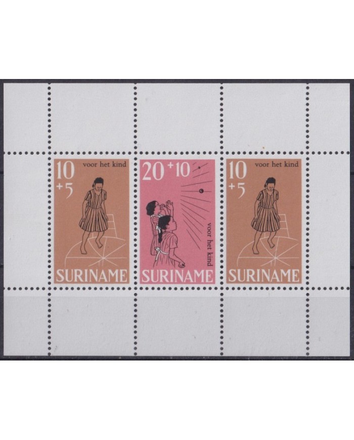 F-EX57375 SURINAME MNH 1968 CHILDREN GAMES SHEET WELFARE.