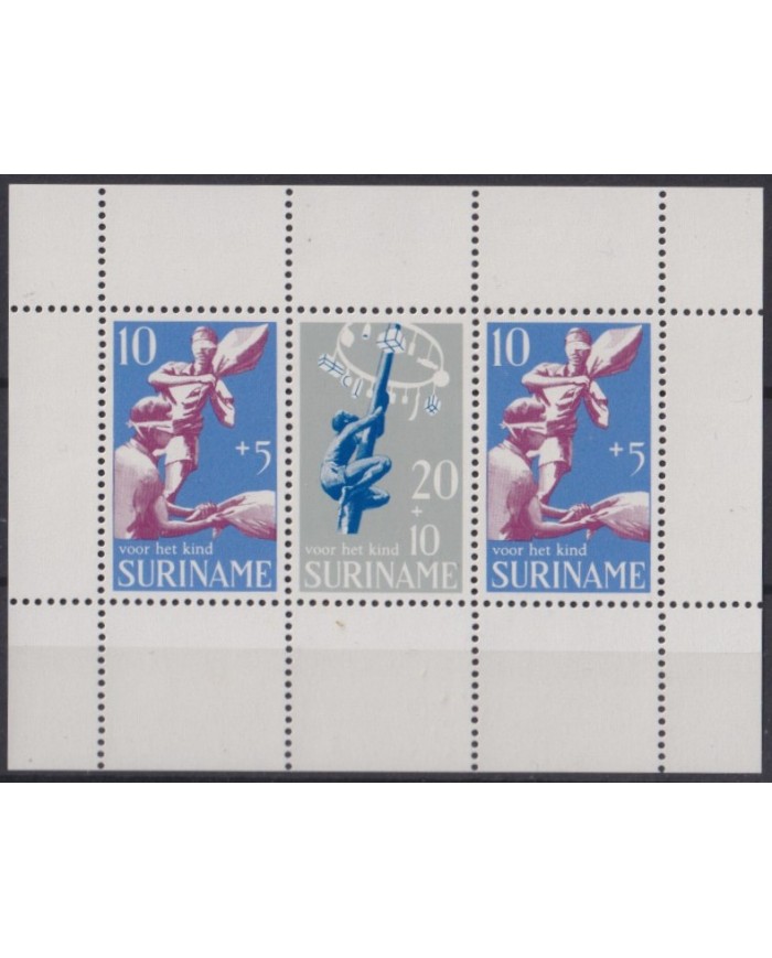 F-EX57376 SURINAME MNH 1969 CHILDREN GAMES SHEET WELFARE.