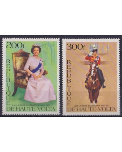 F-EX57369 UPPER VOLTA MNH 1977 SILVER JUBILEE OF QUEEN ELIZABETH II.