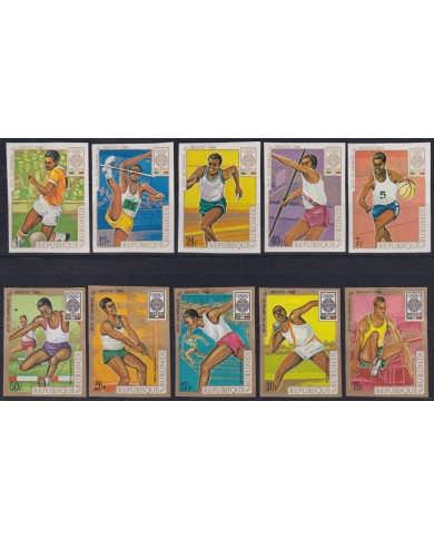 F-EX55871 BURUNDI MH 1968 OLYMPIC GAMES MEXICO IMPERFORATED ATHLETISM.