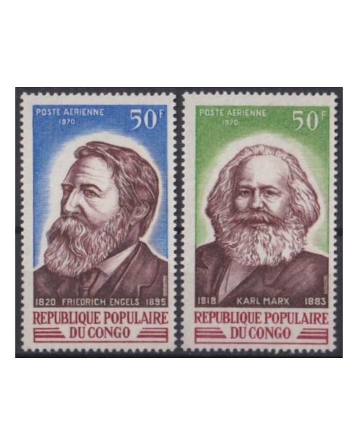 F-EX57510 CONGO MNH 1970 KARL MARX & FRIEDRICH ENGELS.