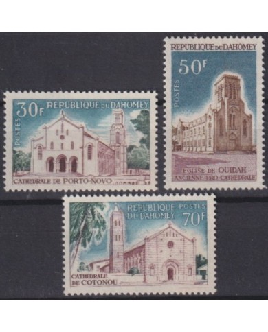 F-EX57445 DAHOMEY MNH 1966 CHURCH ARCHITECTURE.