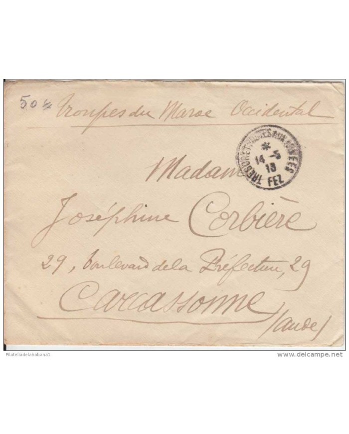 *F-EX.876 FRANCE MAROC MOROCCO. TROUPES DE MAROC OCCIDENTAL 1918 WWI FEZ