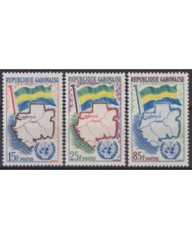 F-EX57456 GABON MNH 1960 UN MAP.