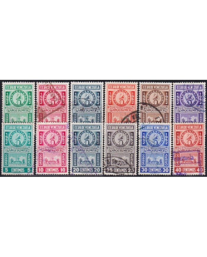 F-EX56491 VENEZUELA 1952 COAT OF ARMS BARQUISIMETO +30€.
