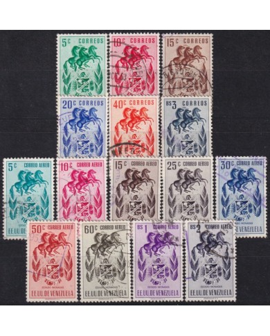F-EX55820 VENEZUELA 1953 COAT OF ARMS MONAGAS NO COMPLETE HORSE.