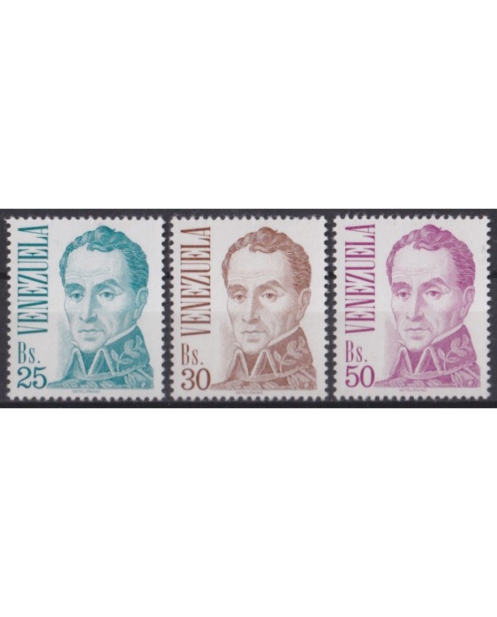 F-EX56853 VENEZUELA MNH 1983 DEFINITIVE ISSUE BOLIVAR 25b-50b +60€.