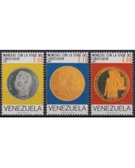 F-EX56860 VENEZUELA MNH 1985 MEMORIAL BOLIVAR COINS.