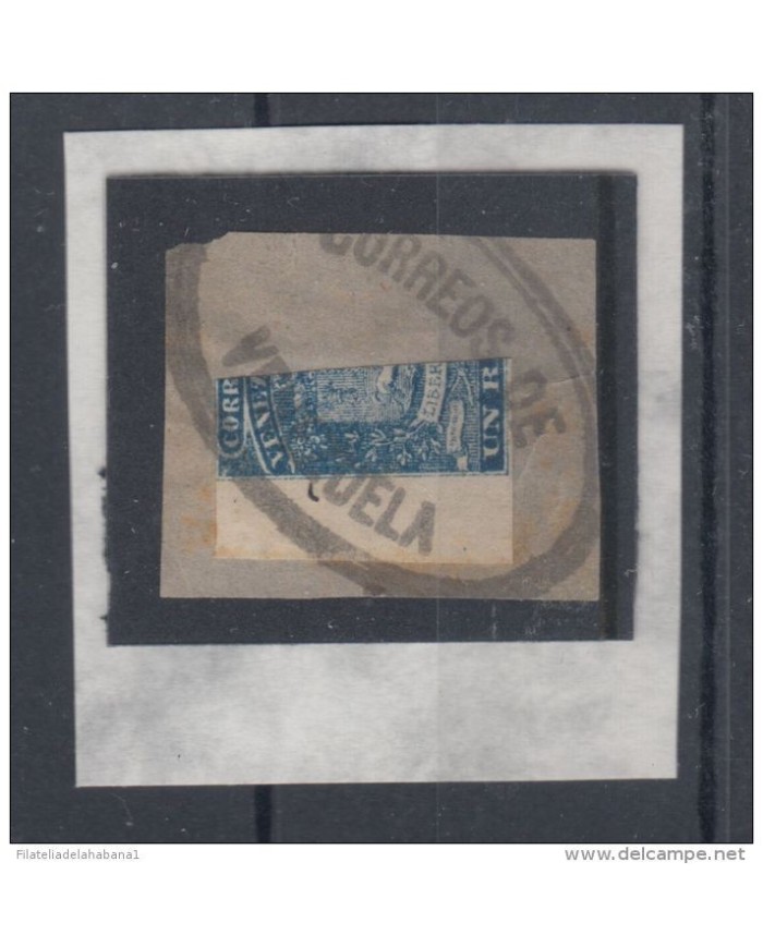 *F-EX.878 VENEZUELA BICEPT UN REAL BLUE RARE