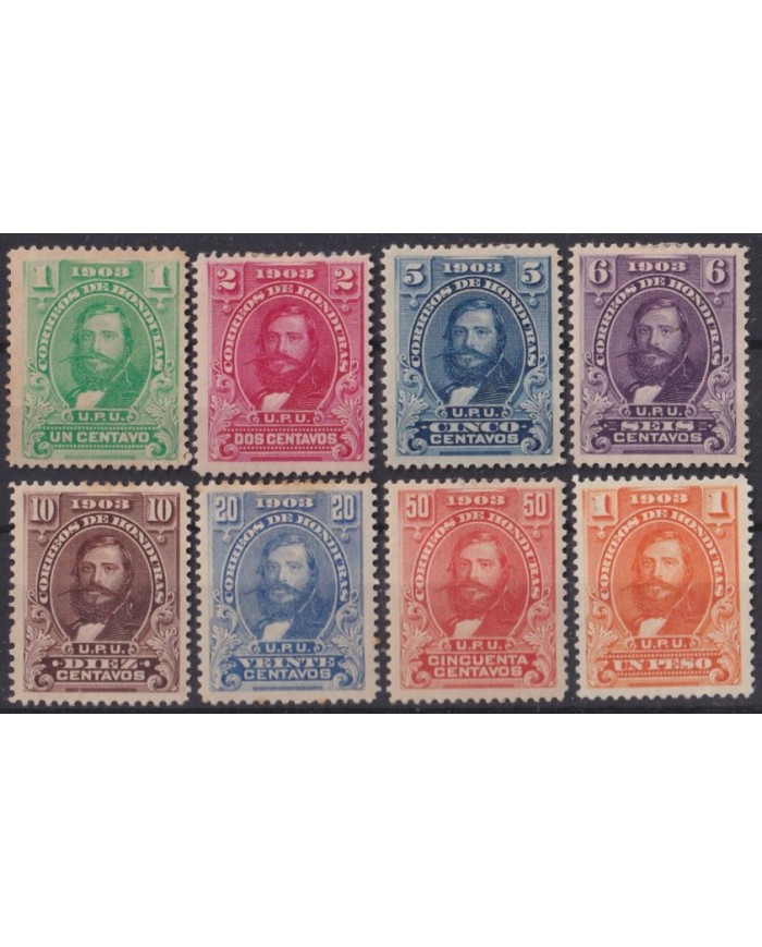 F-EX56905 HONDURAS 1903 MH - NO GUM PRESIDENT GENERAL SANTOS GUARDIOLA.