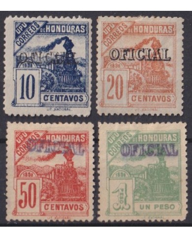 F-EX56928 HONDURAS 1898 USED RAILROAD OFFICIAL OVERPRINT.