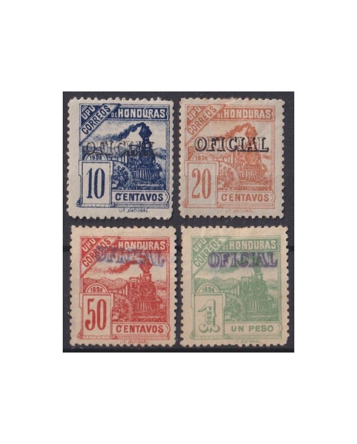 F-EX56928 HONDURAS 1898 USED RAILROAD OFFICIAL OVERPRINT.