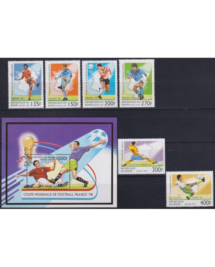 F-EX57157 BENIN MNH 1997 FRANCE WORLD CHAMPIONSHIP CUP SOCCER FOOTBALL.