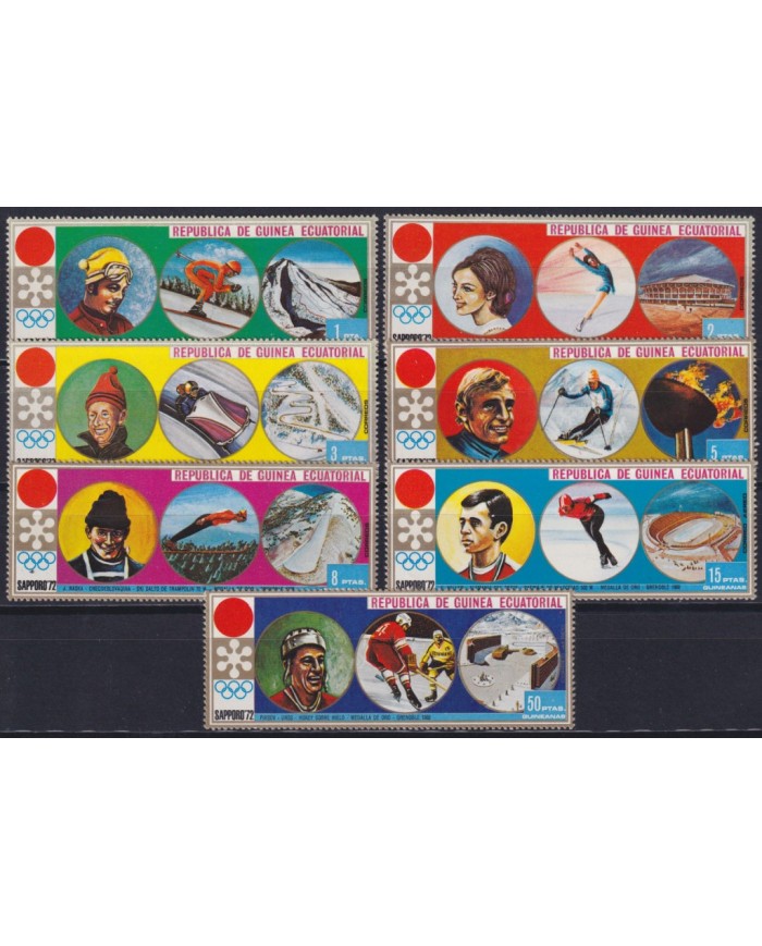 F-EX58141 GUINEA EQUATORIAL MNH 1972 WINTER OLYMPIC GAMES SAPPORO SKI SKITING.