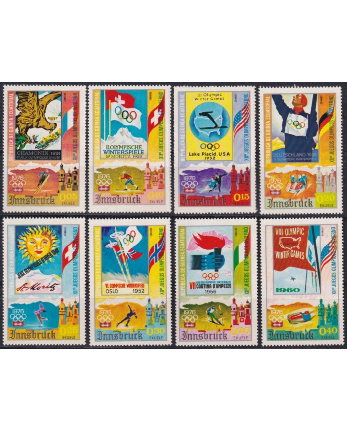 F-EX58145 GUINEA EQUATORIAL MNH 1975 WINTER OLYMPIC GAMES SKI SKITING.