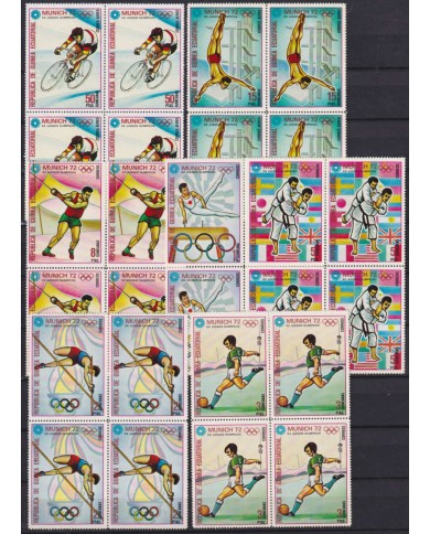 F-EX58136 GUINEA EQUATORIAL MNH 1972 MUNICH OLYMPIC GAMES ATHLETISM POLE CYCLING SOCCER.