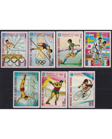 F-EX57163 GUINEA EQUATORIAL MNH 1972 MUNICH OLYMPIC GAMES ATHLETISM POLE CYCLING SOCCER BL4.
