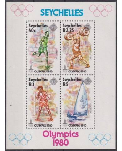 F-EX58123 SEYCHELLES MNH 1980 MOSCOW OLYMPIC GAMES ATHLETISM SAILING BOXING.