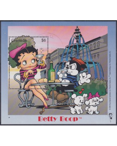 F-EX58170 GRENADA USED 2000 BETTY BOOP IN PARIS DISNEY.