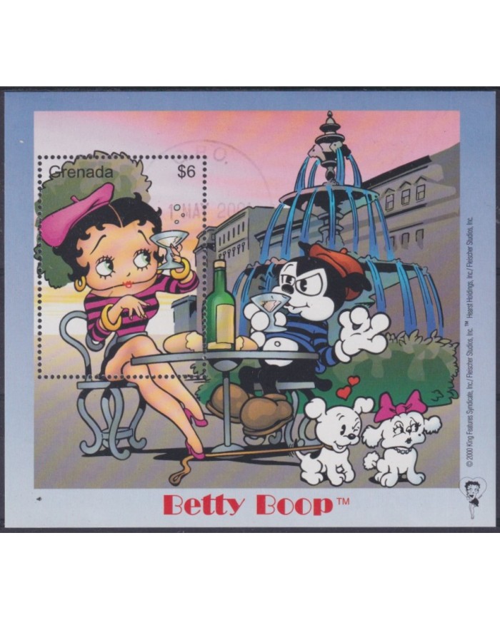 F-EX58170 GRENADA USED 2000 BETTY BOOP IN PARIS DISNEY.