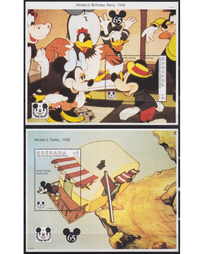 F-EX58171 GRENADA MNH 1993 65th ANNIV DISNEY MICKEY MOUSE OLD ANIMATION.