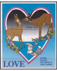F-EX57165 PALAU MNH 1996 DISNEY ANIMATION BAMBI FALINE THUMPER & GIRL BAMBI.