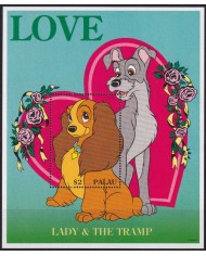 F-EX57166 PALAU MNH 1996 DISNEY ANIMATION LADY & THE TRAMP DOG ANIMATION.