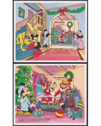 F-EX57167 SIERRA LEONE MNH 1990 DISNEY MICKEY MOUSE CHRISTMAS GOOFY PLUTO DOG.