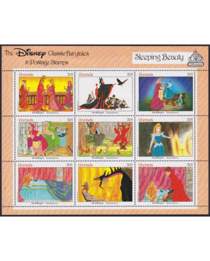 F-EX57168 GRENADA MNH 1987 50th ANNIV DISNEY CLASSIC FAIRYTALES SLEEPING BEATY.