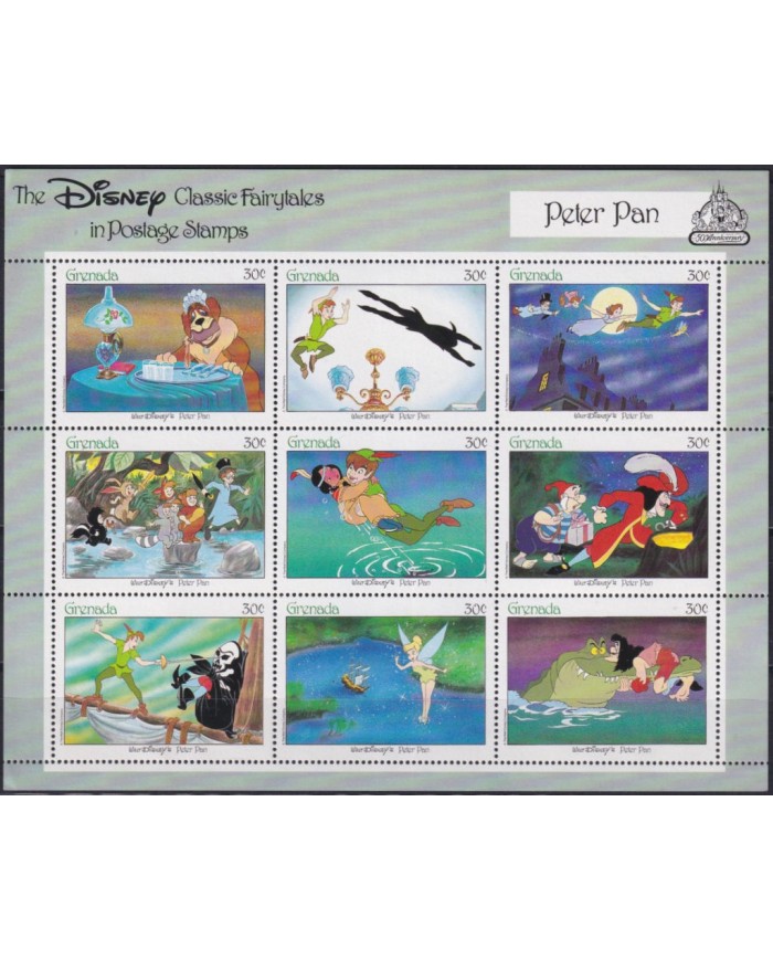 F-EX57172 GRENADA MNH 1987 50th ANNIV DISNEY CLASSIC FAIRYTALES PETER PAN.