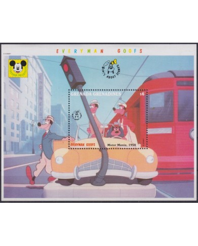 F-EX58183 GRENADA & GRENADINES MNH 1992 GOOFY CLASSIC EVERYMAN GOOFS MOTOR MANIA.