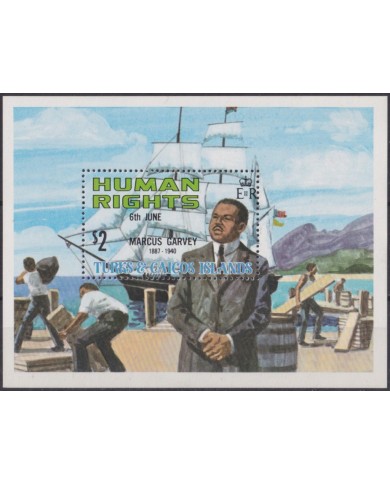 F-EX58199 TURKS & CAICOS MNH 1980 HUMAN RIGHT MARCUS GARVEY SHIP.