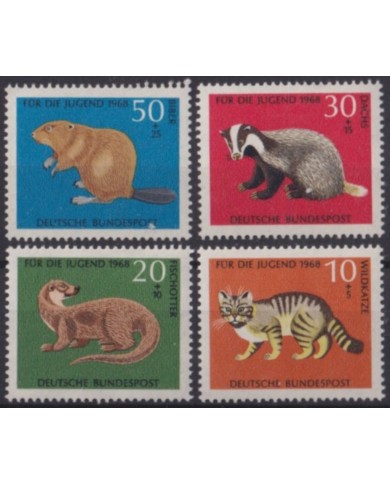 F-EX58219 GERMANY DDR MNH 1968 WELFARE YOUNG FELINE CATS.