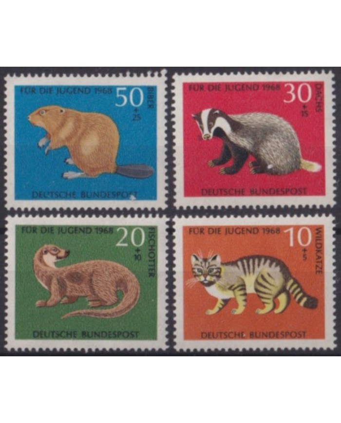 F-EX58219 GERMANY DDR MNH 1968 WELFARE YOUNG FELINE CATS.