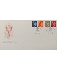 F-EX51463 UK ENGLAND FDC BELFAST 1990 ELIZABETH II MACHIN DEFINITIVE N. IRELAND.