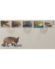 F-EX51480 UK ENGLAND FDC BRECON 1992 WINTERTIME FAUNA FOX SHEEP ANTELOPE RABBIT.