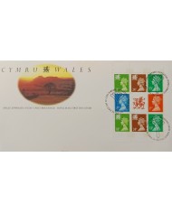 F-EX51484 UK ENGLAND FDC CARDIF 1992 ELIZABETH II MACHIN DEFINITIVE WALES SHEET.